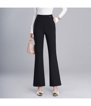 Elastic high-waisted casual pants new women's loose bell bottoms