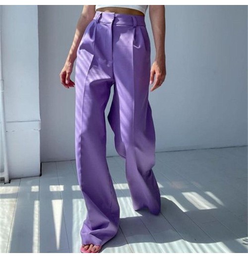 New 2022 Women's High Waist Palazzo Pants Elegant Wide Leg Pants Women Casual loose plus size office trousers 98