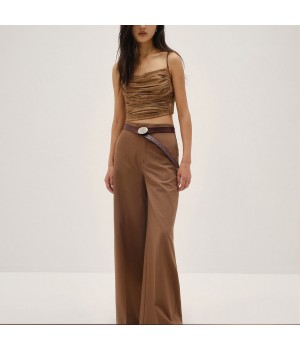 Australian Virgin Wool Worsted Simple Draping Women's High Straight Wide-Leg Suit Pants Elegant And Stylish